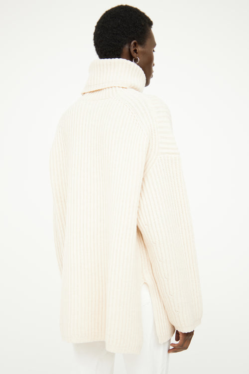 Acne Studios Cream Rib Turtleneck Sweater