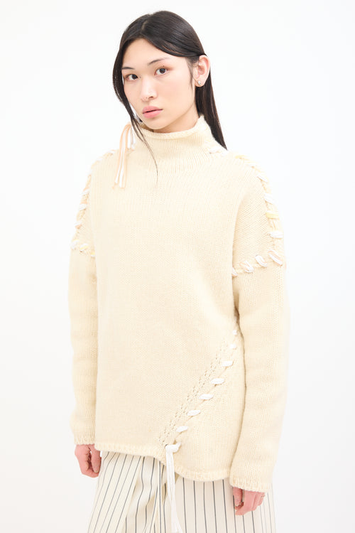 Acne Studios Cream Wool Kaneta Whip Stitch Sweater