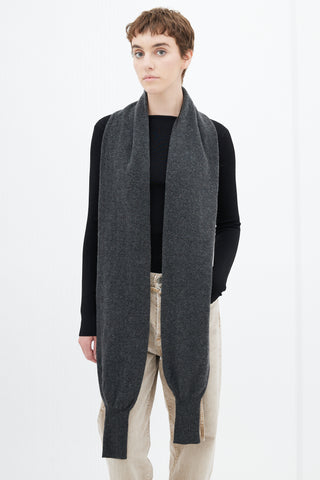 Acne Studios Dark Grey Wool Shrug Scarf