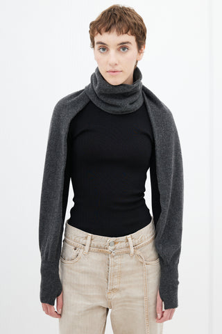 Acne Studios Dark Grey Wool Shrug Scarf