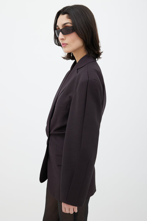 Acne Studios Dark Purple Wool Flap Blazer