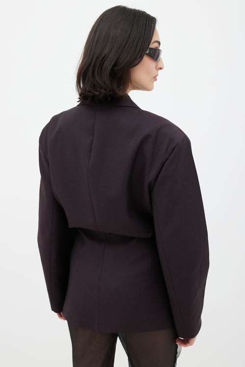 Acne Studios Dark Purple Wool Flap Blazer