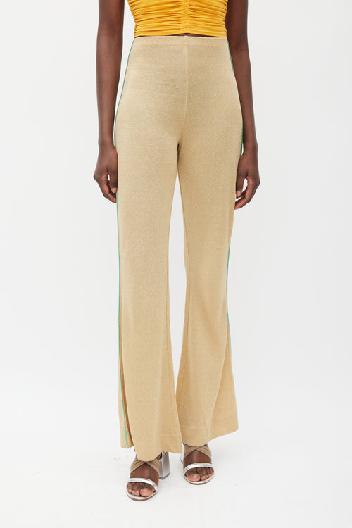 Acne Studios Gold 
Green Sparkly Flared Pant