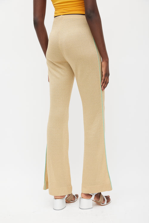 Acne Studios Gold 
Green Sparkly Flared Pant