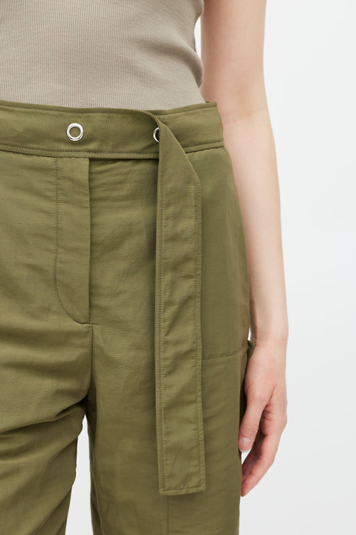 Acne Studios Green Nylon Belted Cargo Trouser