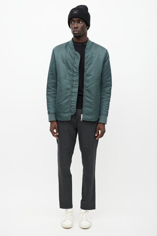 Acne Studios Green Nylon Bomber Jacket