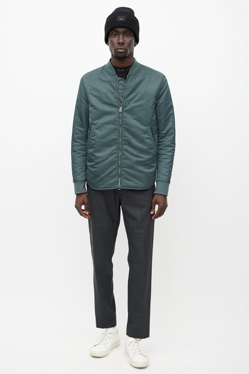 Acne Studios Green Nylon Bomber Jacket