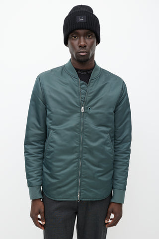 Acne Studios Green Nylon Bomber Jacket