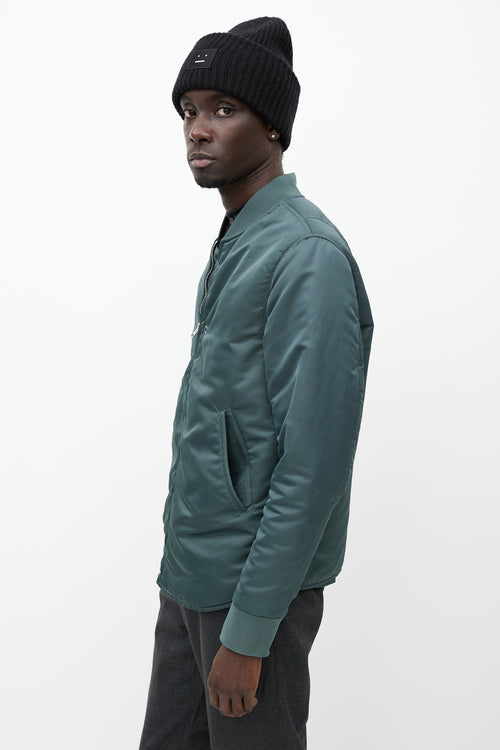 Acne Studios Green Nylon Bomber Jacket