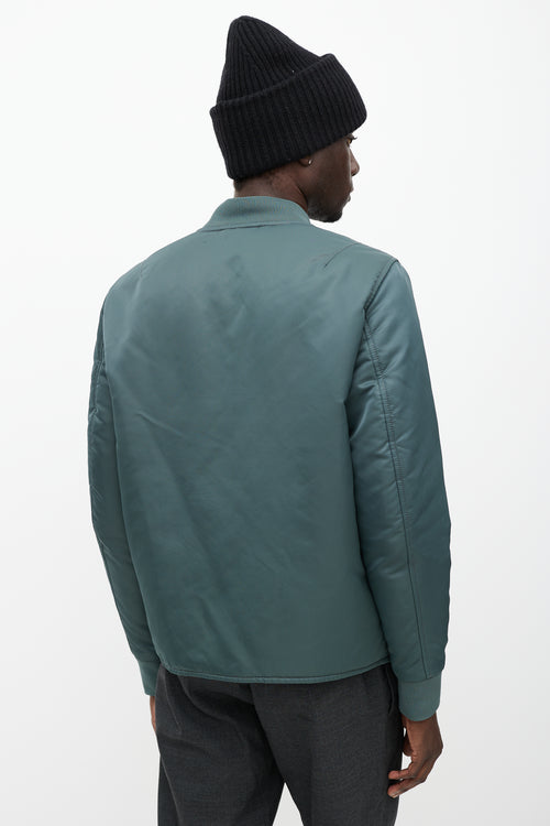 Acne Studios Green Nylon Bomber Jacket