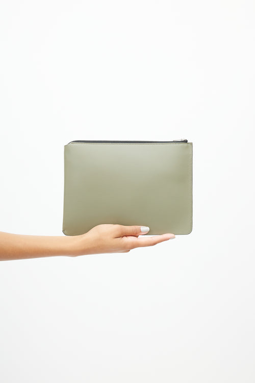 Acne Studios Green Rectangular Leather Pouch