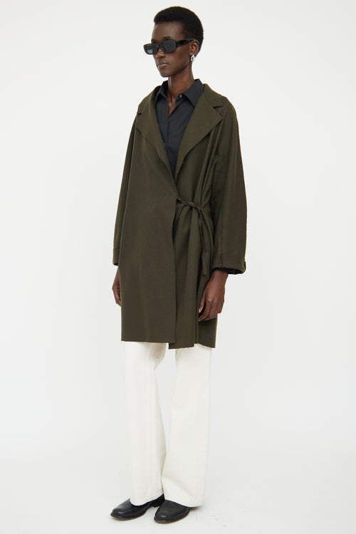 Acne Studios Green Wool Blend Wrap Jacket