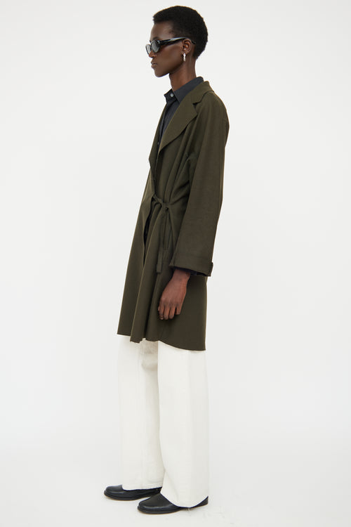 Acne Studios Green Wool Blend Wrap Jacket