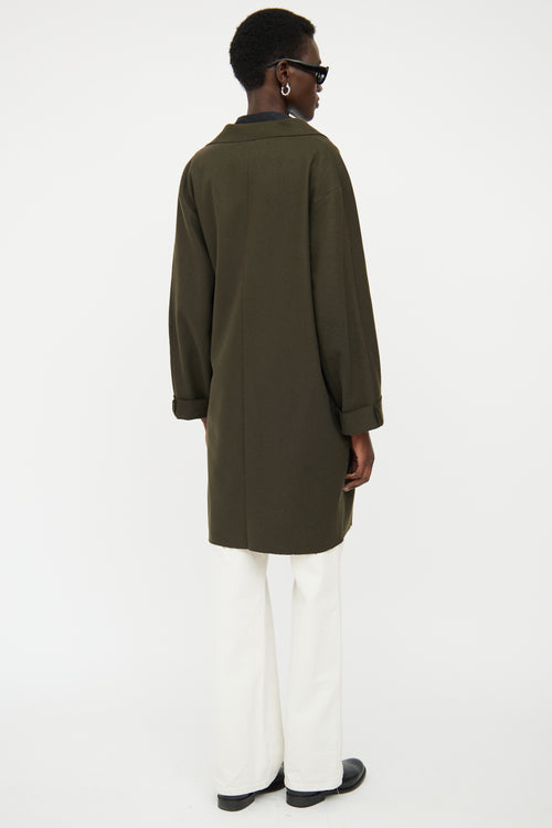 Acne Studios Green Wool Blend Wrap Jacket