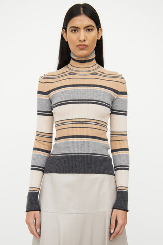 Acne Studios Brown 
Grey Ribbed Top