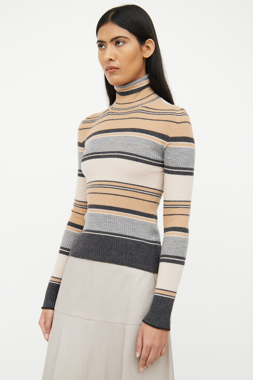 Acne Studios Brown 
Grey Ribbed Top