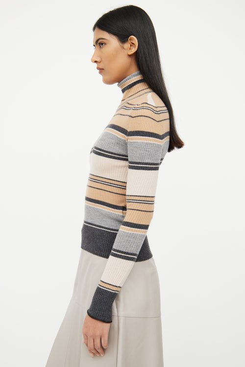 Acne Studios Brown 
Grey Ribbed Top