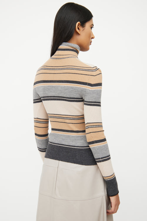 Acne Studios Brown 
Grey Ribbed Top