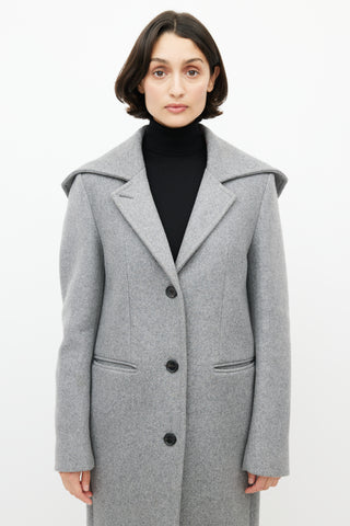 Acne Studios Grey Wool Hooded Coat