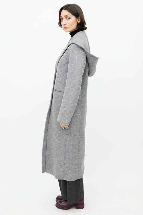 Acne Studios Grey Wool Hooded Coat