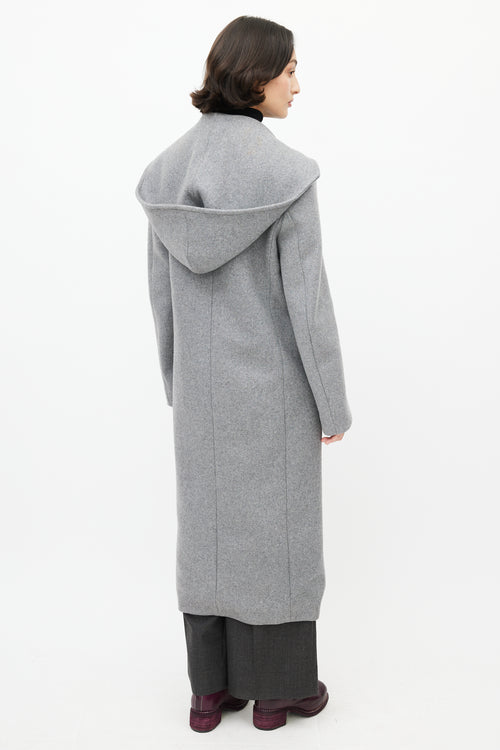 Acne Studios Grey Wool Hooded Coat