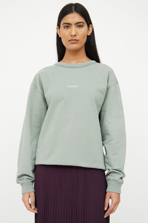 Acne Studios Green Logo Crewneck Sweater