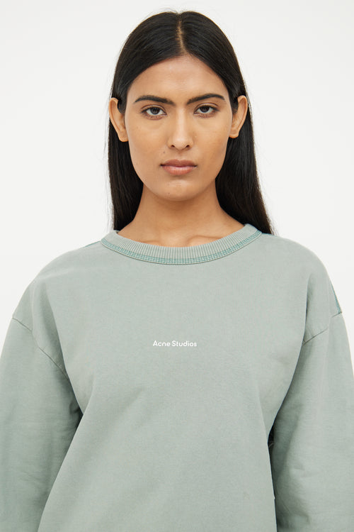 Acne Studios Green Logo Crewneck Sweater