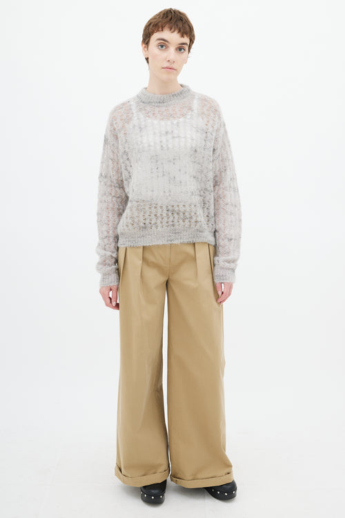 Acne Studios Grey Mesh Knit  Sweater