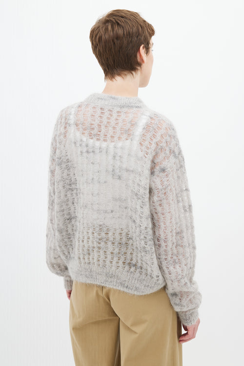 Acne Studios Grey Mesh Knit  Sweater