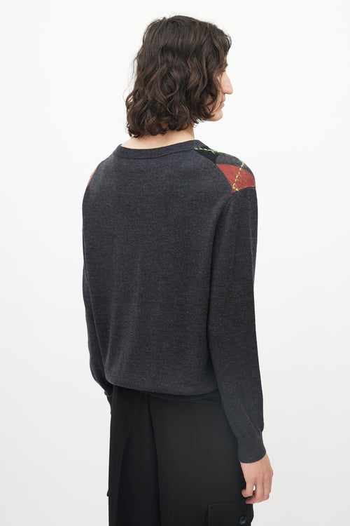 Acne Studios Grey 
Multicolour Wool Argyle Sweater