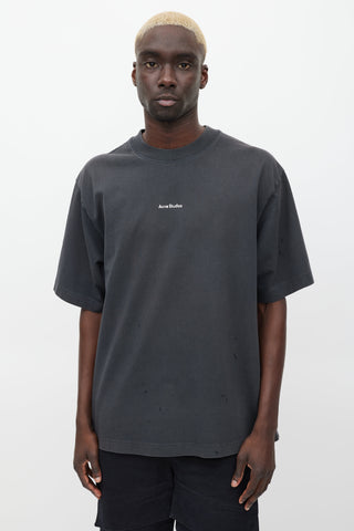 Acne Studios Dark Grey 
White Logo T-shirt