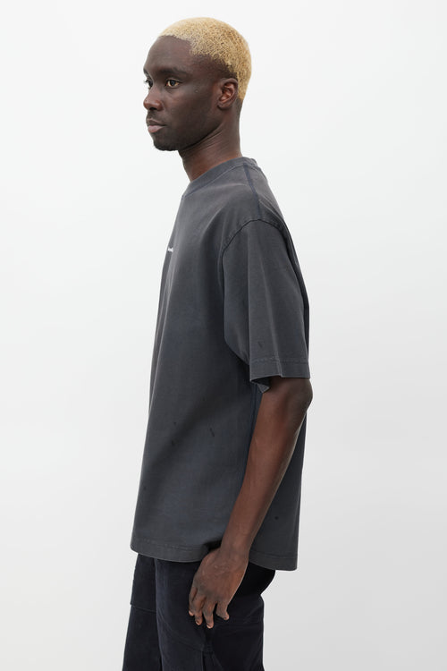 Acne Studios Dark Grey 
White Logo T-shirt