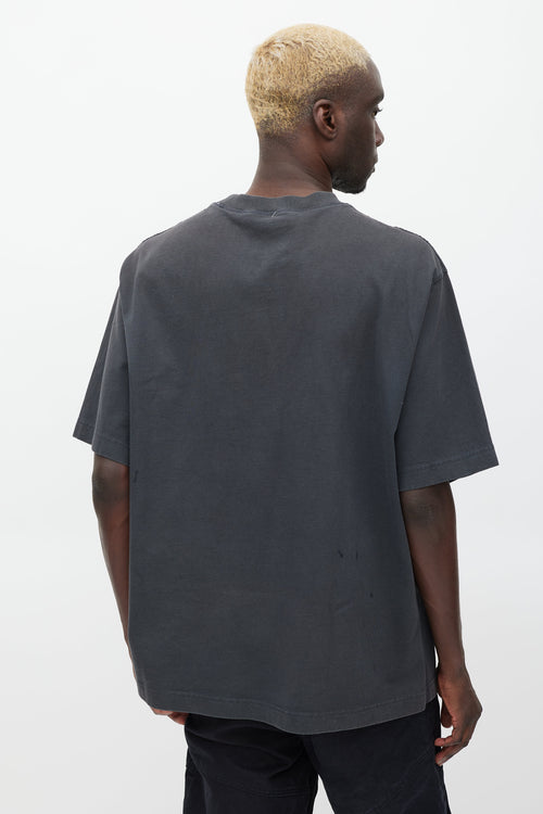 Acne Studios Dark Grey 
White Logo T-shirt