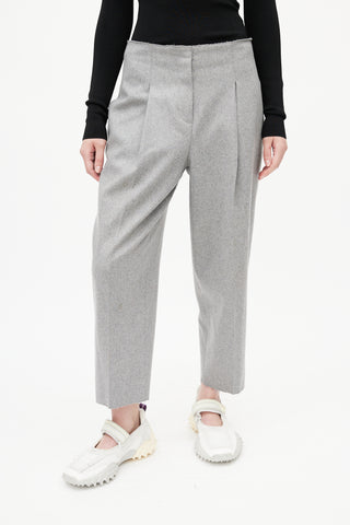 Acne Studios Grey Wool Pleated Trouser