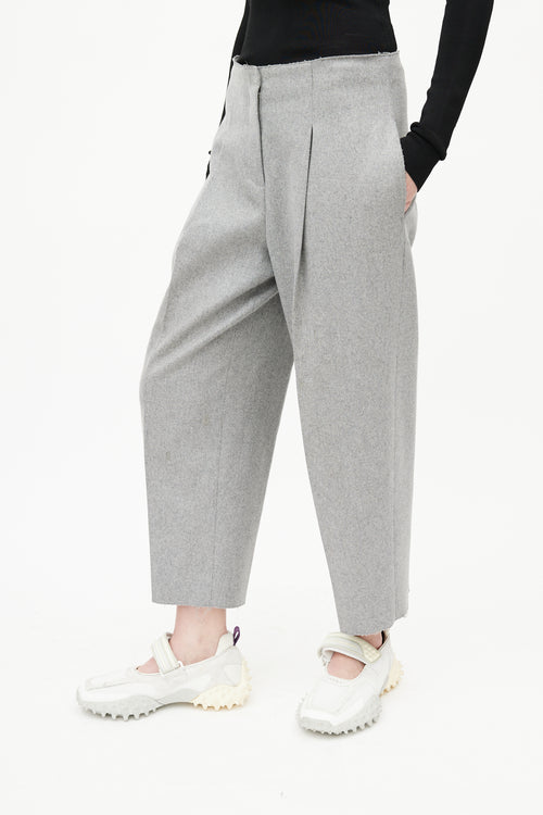 Acne Studios Grey Wool Pleated Trouser