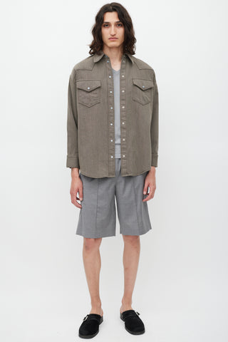 Acne Studios Grey Wool Western Shirt