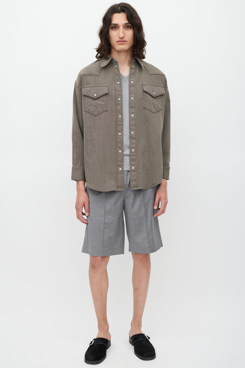 Acne Studios Grey Wool Western Shirt