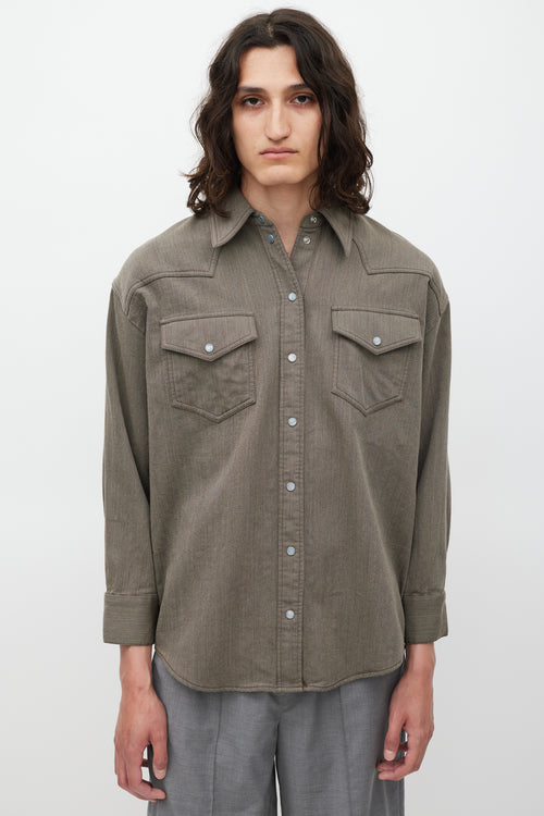 Acne Studios Grey Wool Western Shirt