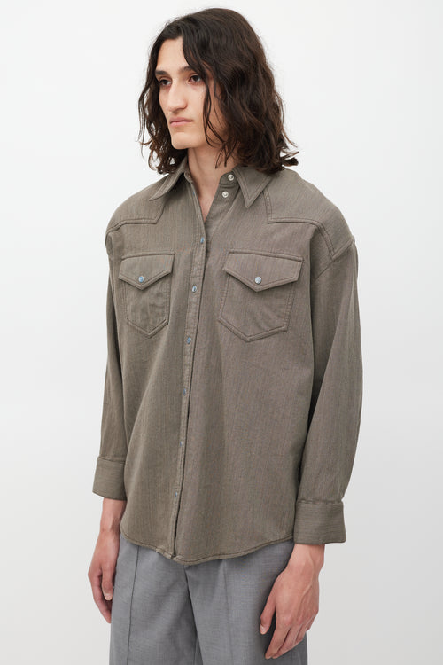 Acne Studios Grey Wool Western Shirt