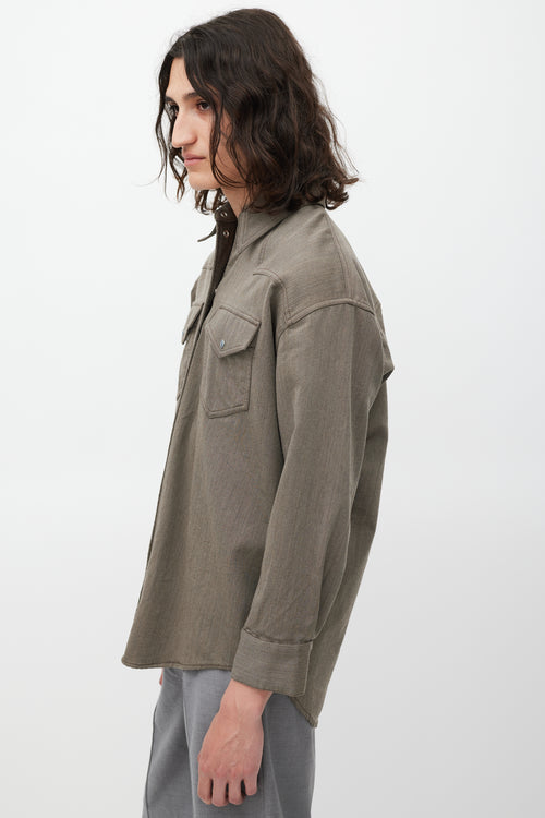 Acne Studios Grey Wool Western Shirt