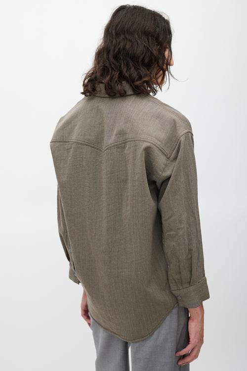 Acne Studios Grey Wool Western Shirt