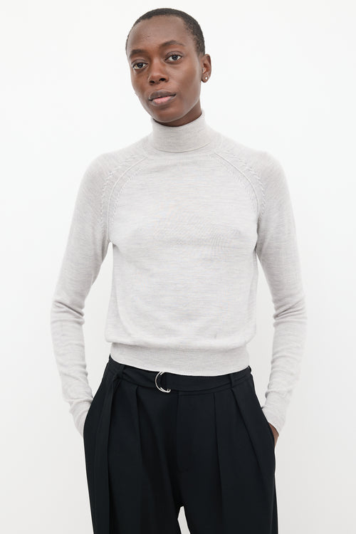 Acne Studios Heather Grey Wool Turtleneck Top