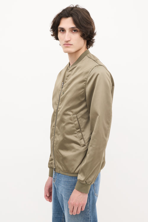 Acne Studios Khaki Green Nylon Selo Light Bomber Jacket