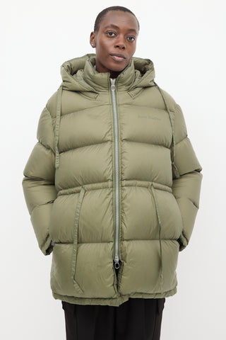 Acne Studios Khaki Green Oversized Drawstring Puffer Jacket