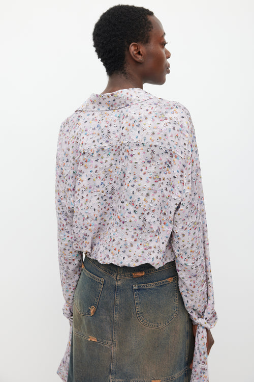 Acne Studios Light Purple 
Multicolour Crowd Printed Shirt