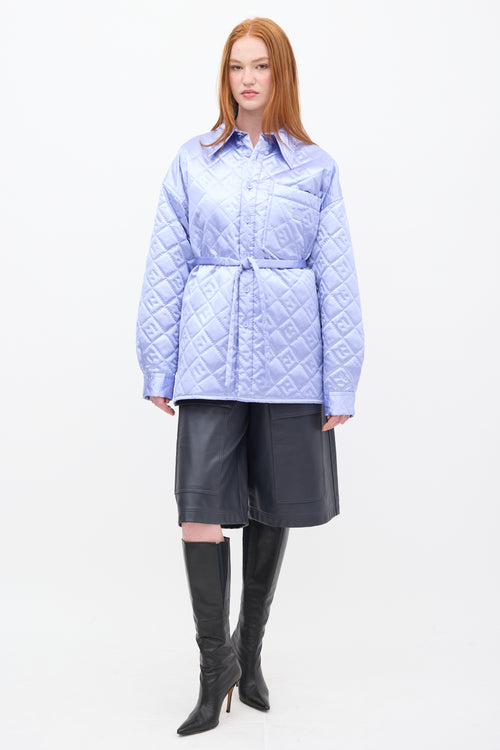 Acne Studios Light Purple Satin Perforated Quilt Jacket