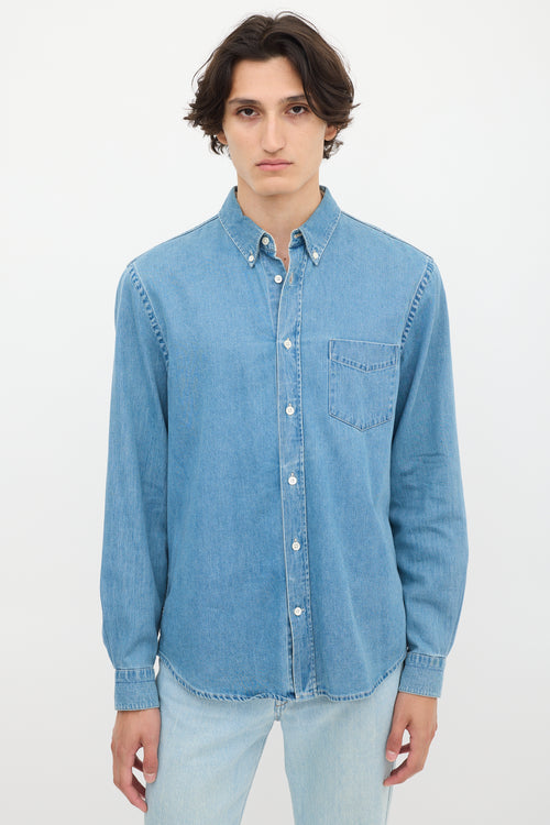 Acne Studios Medium Wash Denim Button Up Shirt