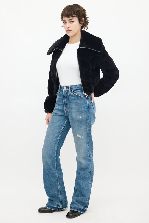 Acne Studios Medium Wash Distressed High Waist Jeans