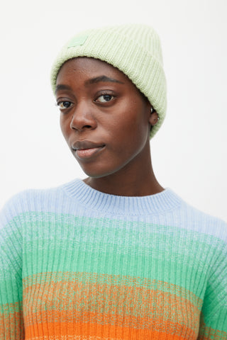 Acne Studios Green Knit Small Face Beanie