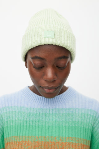 Acne Studios Green Knit Small Face Beanie